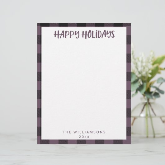 Eenvoudige naam Paarse speldevakantieoord Briefhoofd (Staand voorkant)