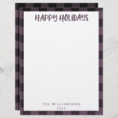 Eenvoudige naam Paarse speldevakantieoord Briefhoofd (Voorkant / Achterkant)