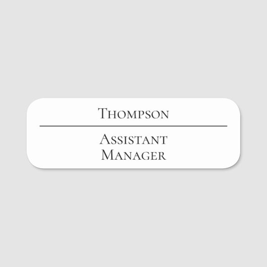 Eenvoudige naam Positie Bedrijf Naamplaatje (Voorkant)