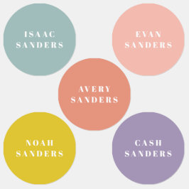 Eenvoudige naam regenboogwaterdichte kleding labels