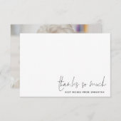 Eenvoudige naam Script Foto Pensioen Dank u Notitiekaartje (Voorkant / Achterkant)