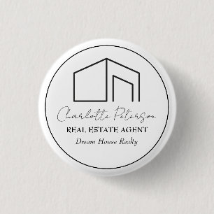 Eenvoudige naam van Estate Agent Ronde Button 3,2 Cm