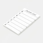 Eenvoudige naam van het wekelijkse Manuscript van  Post-it® Notes (Schuin)