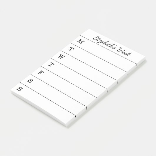 Eenvoudige naam van het wekelijkse Manuscript van  Post-it® Notes (Schuin)