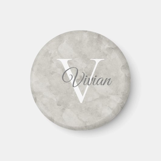 Eenvoudige naam van het witte Waterverf monogram Magneet (Voorkant)