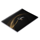 Eenvoudige naam van modern zwart-wit en goudmonogr notitieboek (Linkerzijde)