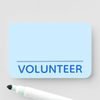 Eenvoudige naam "VOLUNTEER" Naamplaatje