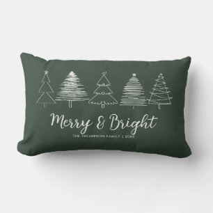 Eenvoudige naam voor Merry en Bright Deep Green Kussen
