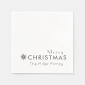 Eenvoudige naam voor Silver Merry-kerstfamilie Servet (Voorkant)