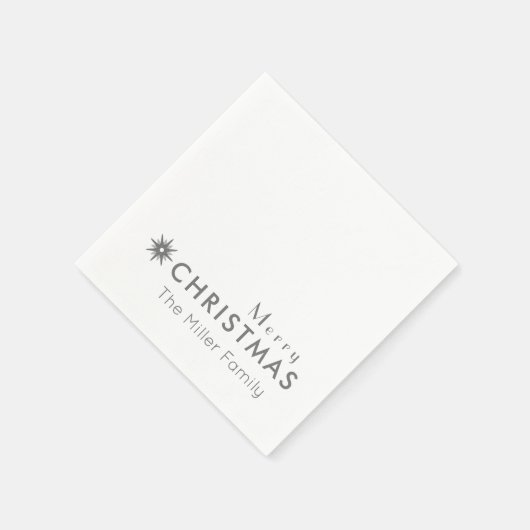 Eenvoudige naam voor Silver Merry-kerstfamilie Servet (Hoek)