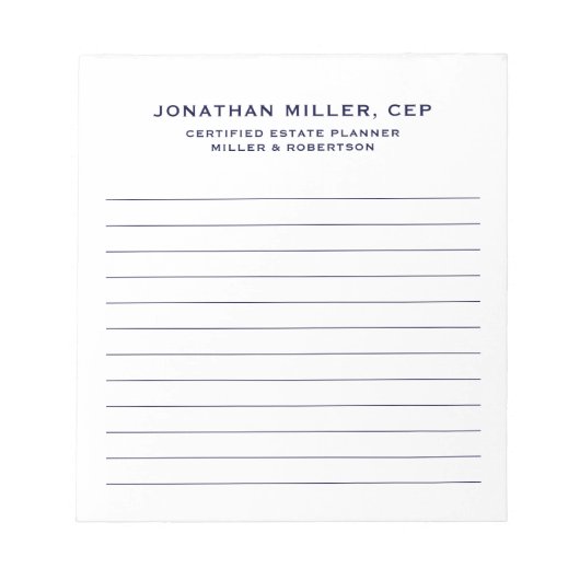 Eenvoudige naamloze vennootschap notitieblok (Voorkant)