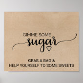 Eenvoudige Nabootsing Kraft Calligraphy Geef Me Wa Poster (Voorkant)