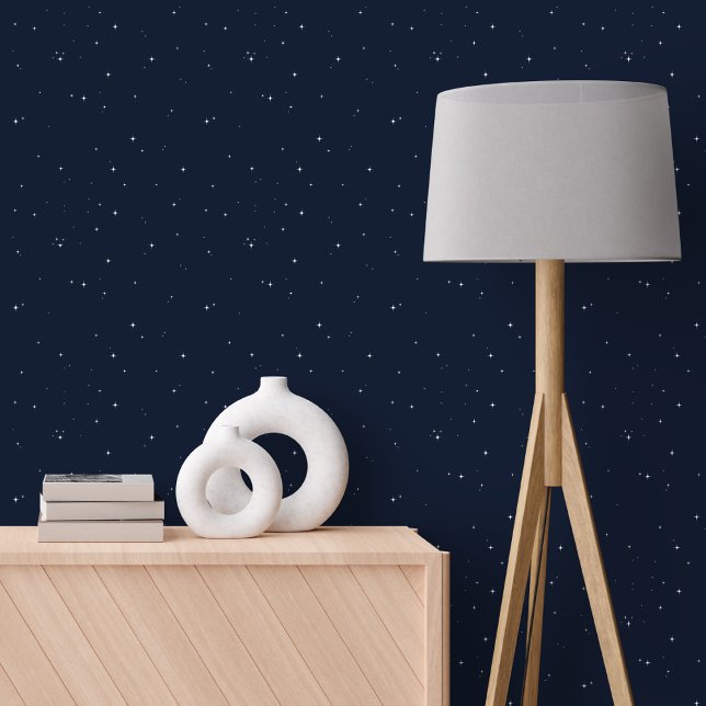Eenvoudige nacht hemel sterpatroon marine blauw behang (Creator heeft geüpload)