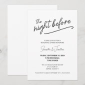 Eenvoudige nacht voor bruiloft repetitie diner kaart (Voorkant / Achterkant)