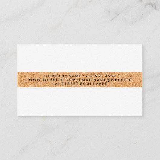 Eenvoudige namaak kurkprint visitekaartje (Achterkant)