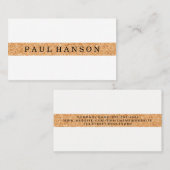 Eenvoudige namaak kurkprint visitekaartje (Voorkant / Achterkant)