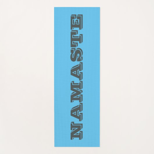 Eenvoudige Namaste Blue Grey Typografisch Yogamat (Voorkant)