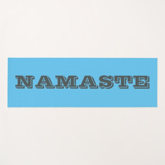 Eenvoudige Namaste Blue Grey Typografisch Yogamat (Voorkant (horizontaal))