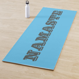 Eenvoudige Namaste Blue Grey Typografisch Yogamat