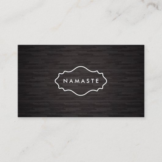 Eenvoudige Namaste Yoga Dark Wood Visitekaartje (Voorkant)