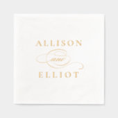 Eenvoudige namen Calligrafie bruiloft Folie Servetten (Voorkant)