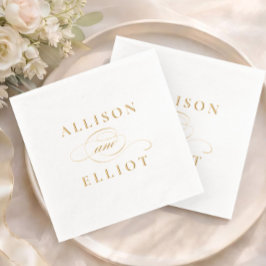 Eenvoudige Namen Calligrafie Bruiloft Folie Servetten