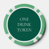 Eenvoudige namen Datum Bruiloft Emerald Drink Toke Poker Chips (Achterkant)