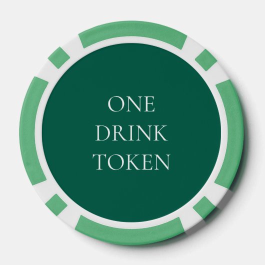 Eenvoudige namen Datum Bruiloft Emerald Drink Toke Poker Chips (Achterkant)