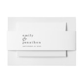 Eenvoudige namen Datum Zwart Wit Bruiloft Uitnodigingen Wikkel (Voorkant Voorbeeld)