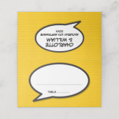 Eenvoudige namen en datum Stripboek Bruiloft Plaatskaartje (Buitenkant ongevouwen)