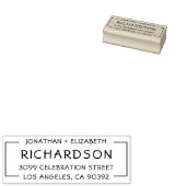 Eenvoudige namen en familienaam Weduwadres Rubberstempel (Gestempeld)