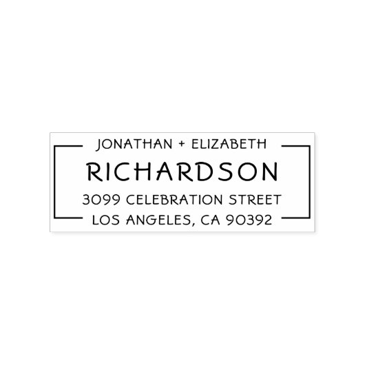 Eenvoudige namen en familienaam Weduwadres Rubberstempel (Afrduk)