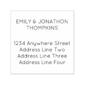 Eenvoudige namen Retouradres Vierkant Zelfinktende Stempel (Design)