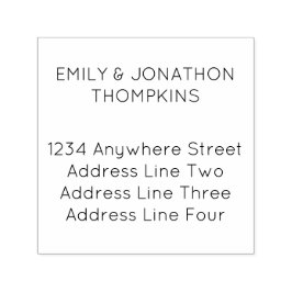 Eenvoudige namen Retouradres Vierkant Zelfinktende Stempel