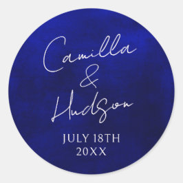Eenvoudige Names Weddenschap Datum voor envelop Ronde Sticker