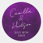 Eenvoudige Names Weddenschap Datum voor envelop Ronde Sticker (Voorkant)