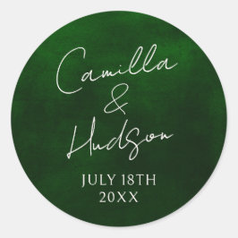 Eenvoudige Names Weddenschap Datum voor envelop Ronde Sticker