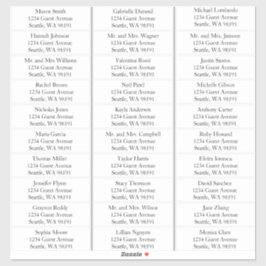 Eenvoudige Names Wedding Guest Adresetiketten Sticker
