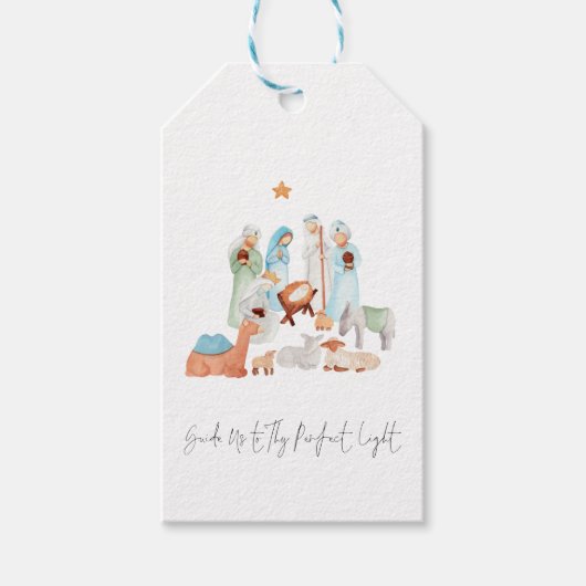 Eenvoudige nationaliteitscène Drie-koningen lyrisc Cadeaulabel (Voorkant)