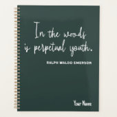 Eenvoudige Natuur 2025 Groene Planner met Bloem (Voorkant)