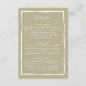 Eenvoudige Natuur Groene Hand Getrokken Trouwdetai Informatiekaartje (Voorkant)