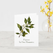 Eenvoudige Natuur Leaf Branch Condolence Funeral Kaart (Gele Bloem)