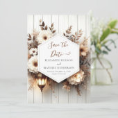 Eenvoudige Natuur rustieke bruiloft Save The Date (Staand voorkant)