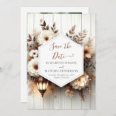 Eenvoudige Natuur rustieke bruiloft Save The Date (Voorkant / Achterkant)