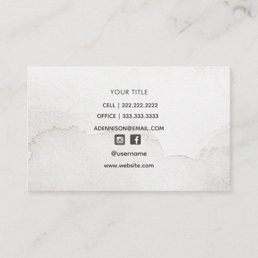 Eenvoudige natuurlijke aardse grunge visitekaartje (Achterkant)