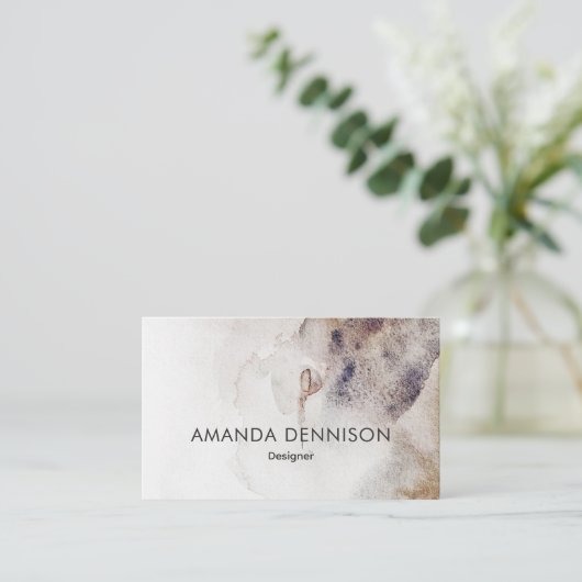 Eenvoudige natuurlijke aardse grunge visitekaartje (Staand voorkant)