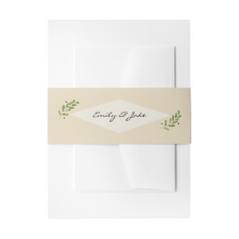 Eenvoudige natuurlijke bruiloft pakket Mailing Por Uitnodigingen Wikkel