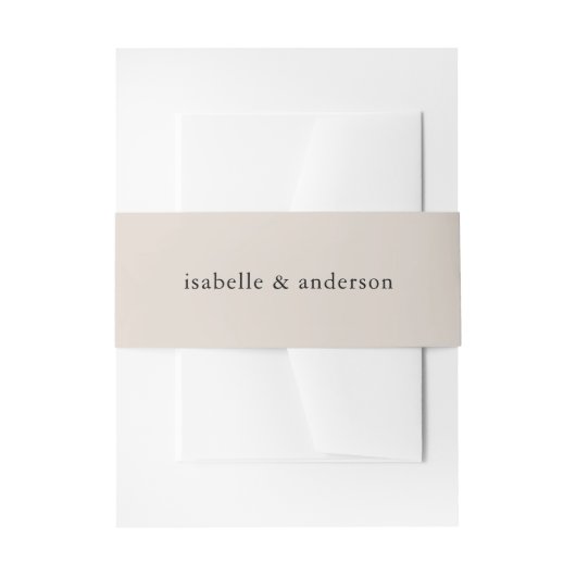 Eenvoudige natuurlijke bruine bruiloft uitnodigingen wikkel (Voorkant Voorbeeld)