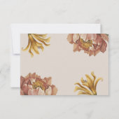 Eenvoudige natuurlijke rustieke bloemenmaaltijd ke RSVP kaartje (Achterkant)