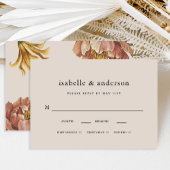 Eenvoudige natuurlijke rustieke bloemenmaaltijd ke RSVP kaartje